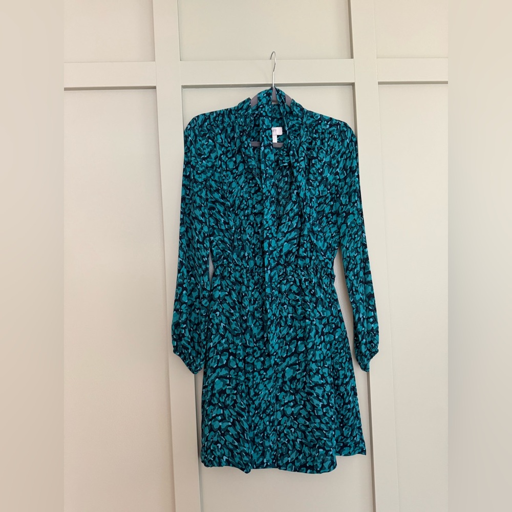 Loft- Teal Patterned Women's Dress